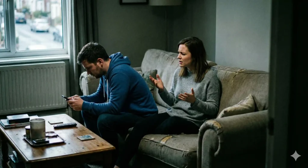 Couple experiencing a breakdown in communication, feeling unheard and disconnected