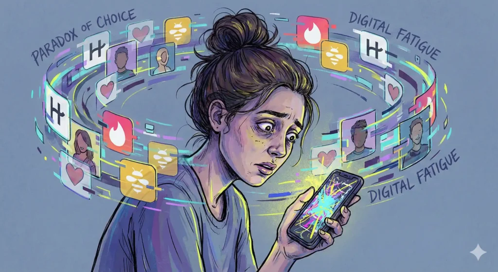 Digital dating fatigue and the paradox of choice on dating apps