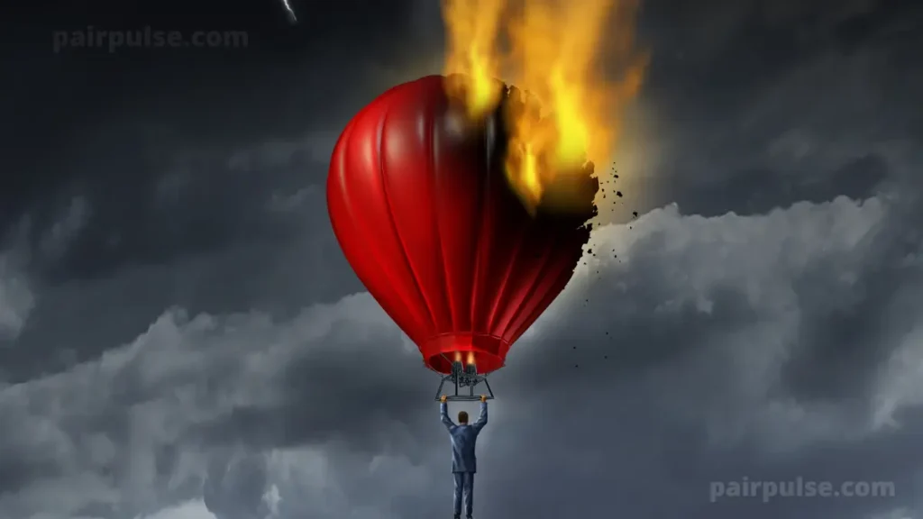 Career Crisis burning hot air balloon