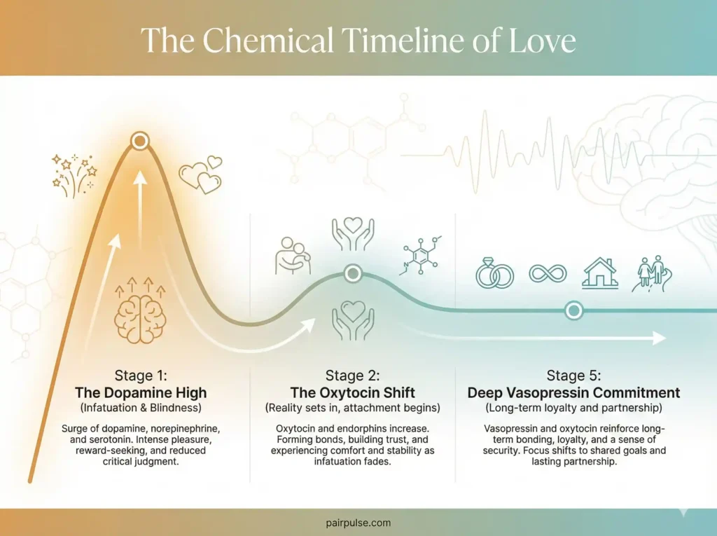 The Chemical Timeline of Love