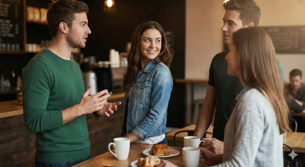 Diagram or photo showing the 'Magnetic Orientation' rule where feet point towards the person of interest
