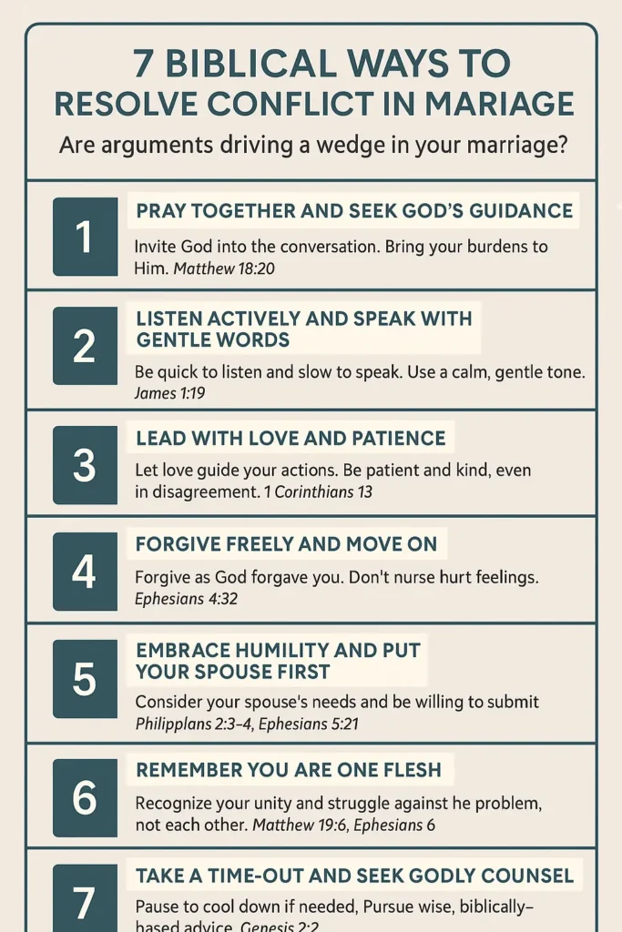 7 Biblical Ways to Resolve Conflict in Marriage