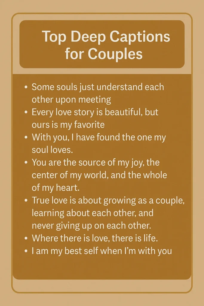 Top Deep Captions for Couples