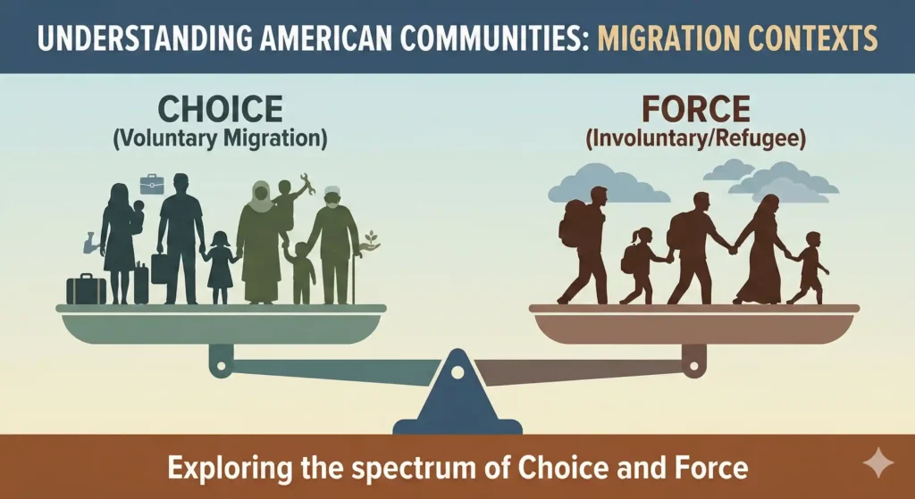 Illustration distinguishing between consensual arranged marriage and illegal forced marriage in the US