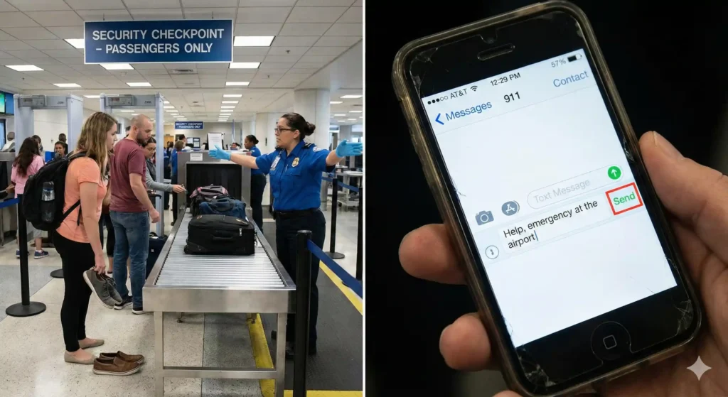 TSA security checkpoint and emergency contact methods for preventing forced marriage travel